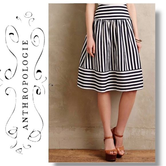 Anthropologie Dresses & Skirts - Anthropologie High Seas Skirt by Maeve Sz XS Blue and White Stripes NWT